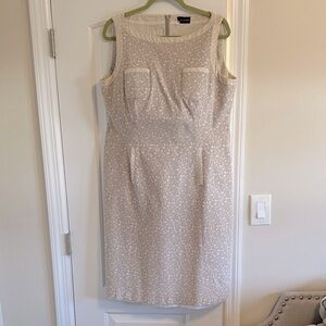 RENA LANGE Cream Patterned Midi Dress